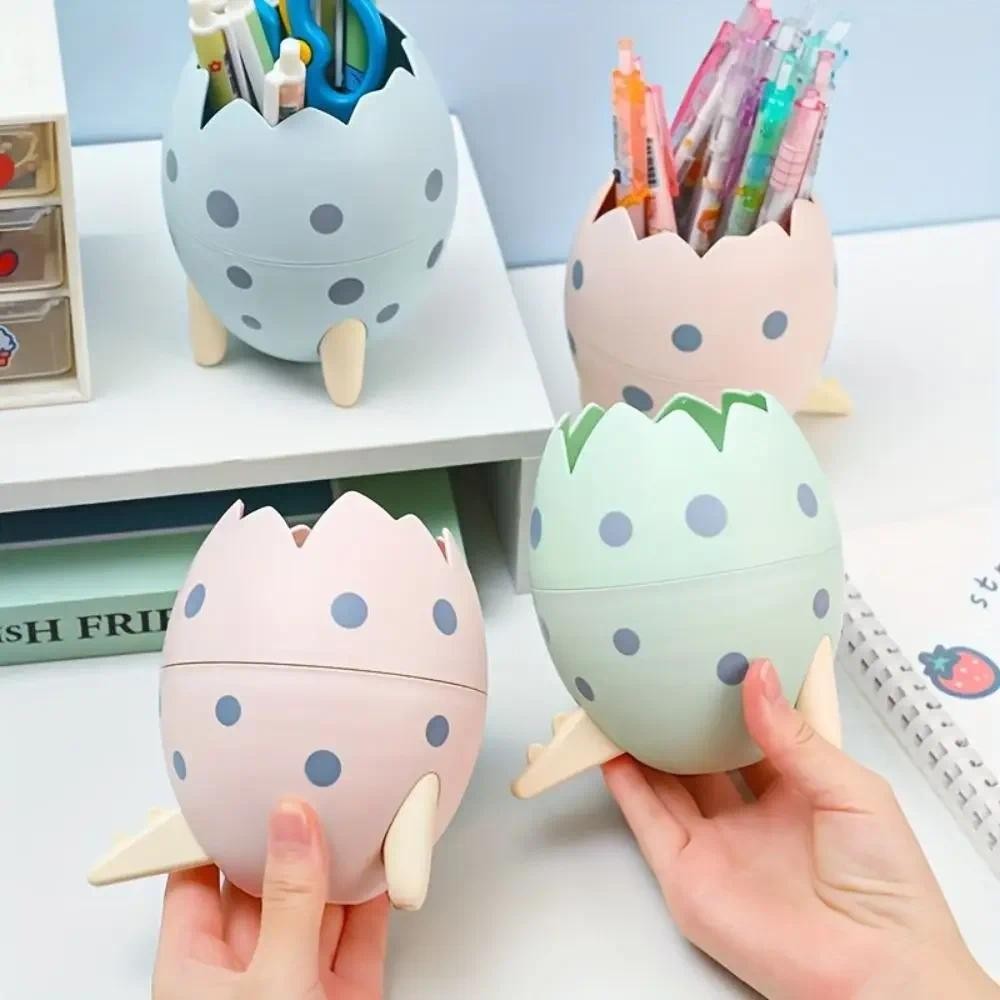 

Lovely Pencil Case Egg Shape Creative Pen Holder Large Capacity Plastic Stationery Storage Box Kids Boys Girls