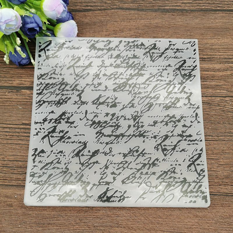 

Handwritten text Flower print DIY Plastic Embossing Folders for DIY Scrapbooking Paper Craft/Card Making Decoration Supplies