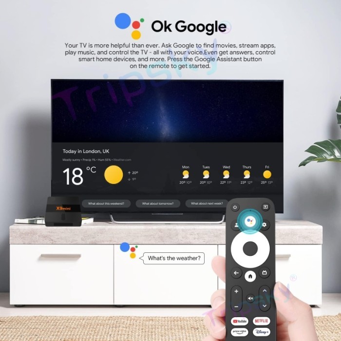 BEST -Android Tv Box X9mini Amlogic S905W 2G ROM+16G RAM Android 9.0 STB BOX - X9mini-Android9
