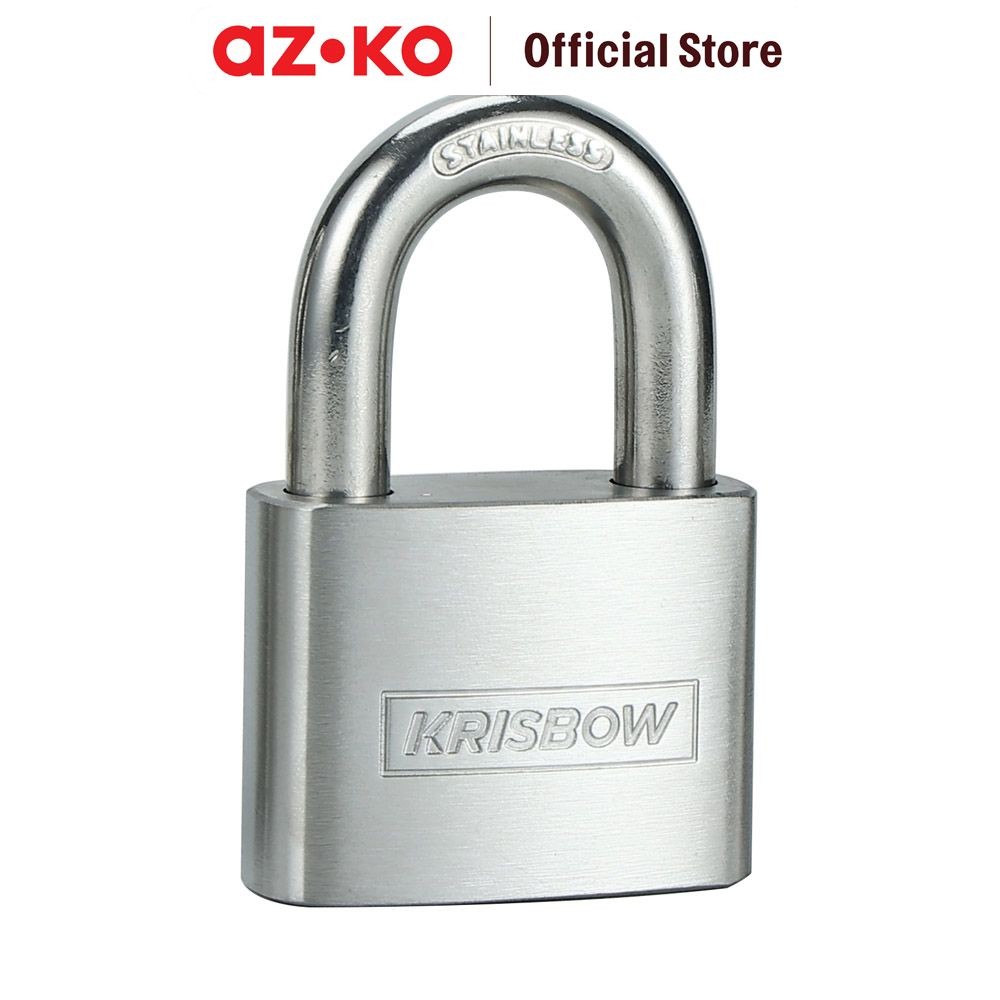 AZKO Krisbow 5 cm Gembok Stainless Steel - Silver Padlock Kunci Rumah Kunci Pagar Kunci Pengaman