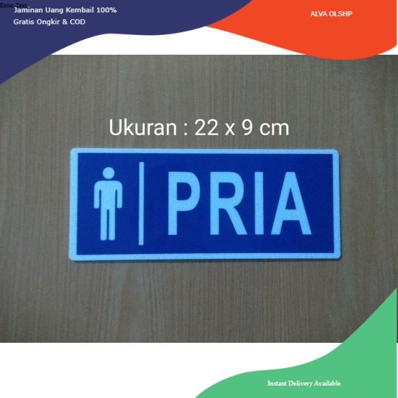 

stiker Sign Label "LOGO PRIA" sticker logo Toilet laki-laki anti air ​​​​​​