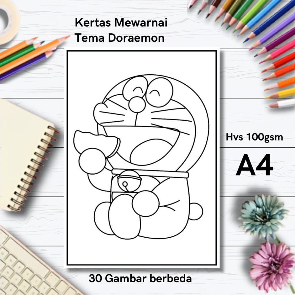 

30 Gambar Kertas mewarnai anak / Coloring / Sketa Tema Doraemonclaraa aurel