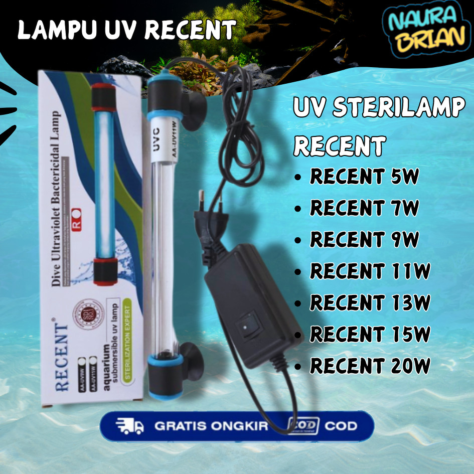 Lampu UV sterilisasi algae celup kolam aquarium 20 watt