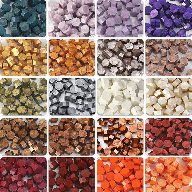 

500g Pearlescent Octagonal Sealing Wax Beads Transparent Wax Making Material DIY Scrapbook Wedding Invitation Decoration Craft