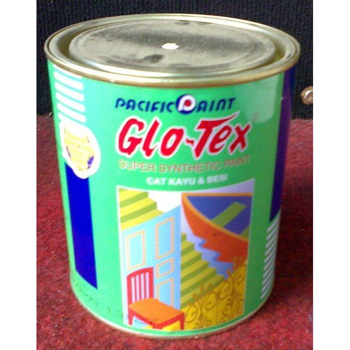 GLOTEX Cat Minyak Kayu Dan Besi Dari PACIFIC PAINT Kemasan Kaleng 0,1L Liter Cat Glotex Ligatex Keci