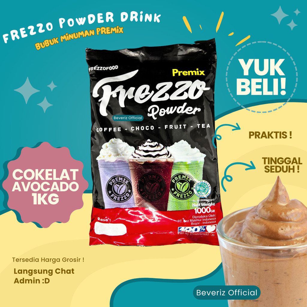 

BEVERIZ Frezzo Rasa Coklat Avocado Powder | Boba Powder Drink Choco Avocado 1 Kg / 1000gram { Bisa COD} {Tersedia Harga Grosir}