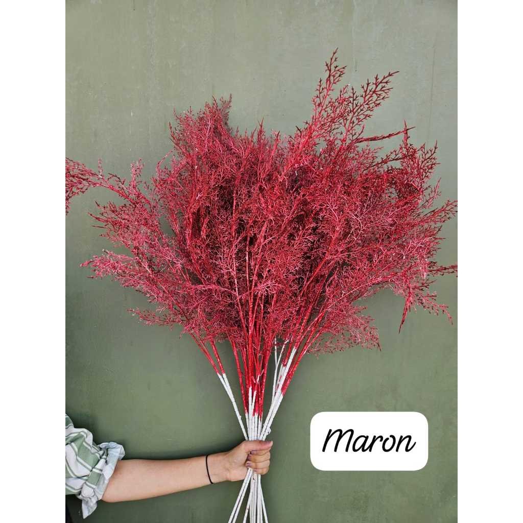 Daun Cemara Asparagus Tangkai Panjang/ Artificial Smoke Bush - HaDe Florist