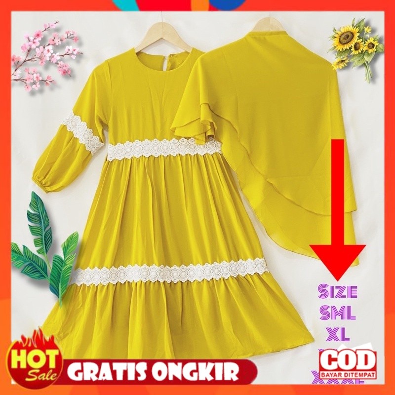 [PREMIUM ORIGINAL] GAMIS ANAK ZHIANISA TANGAN BALON 5 - 14 TAHUN / GAMIS ANAK PEREMPUAN / GAMIS ANAK