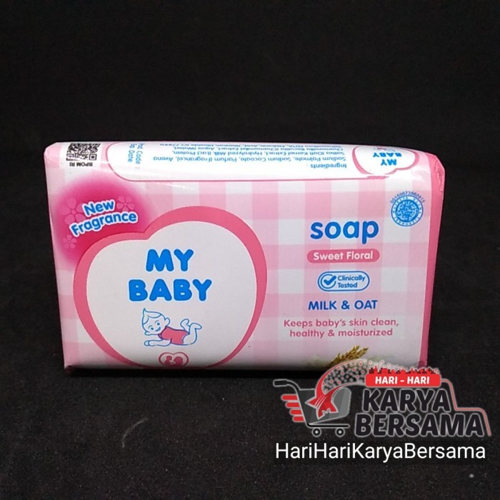 SABUN MANDI BATANG BAYI MY BABY BAR SOAP SWEET FLORAL MILK & OAT 75GR