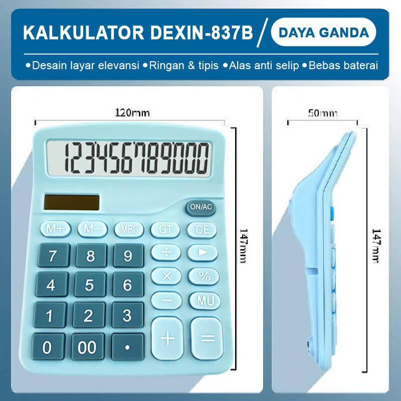 

Kalkulator Solar 12 Digit Tenaga Surya / Kalkulator Dagang Dexin-837B / Kakulator Meja Kasir Kantor
