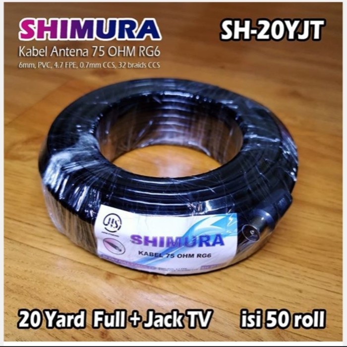Shimura Kabel Antena RG6 Kabel 20Y + Jack
