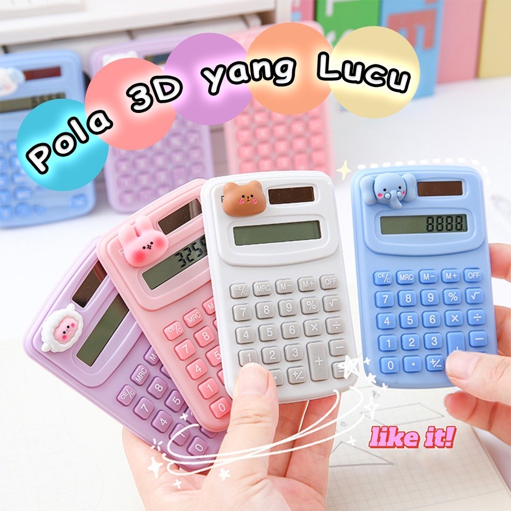 Mini Kalkulator Saku Lucu 8 Digit / Calculator For School Untuk Sekolah / Mini Calculator