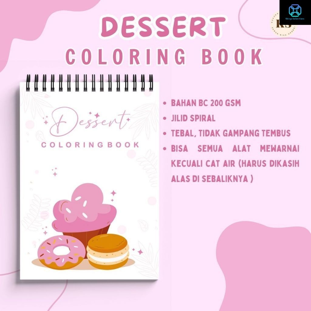 

Dessert Coloring Book Buku Mewarnai Makanan Cozy Healing Book Untuk Remaja Anak Anak BC Tebal