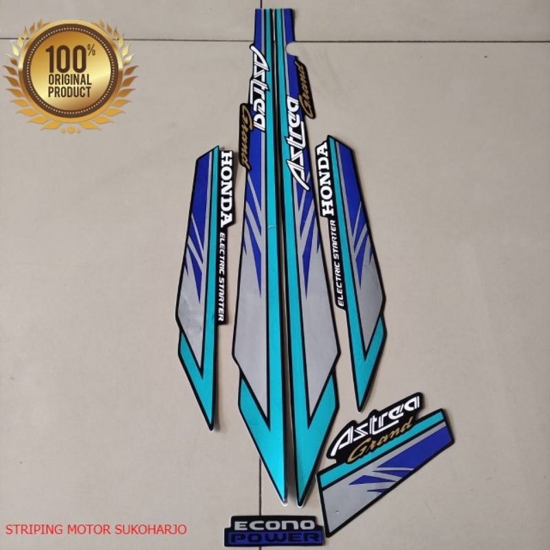 (ORI) STRIPING HONDA ASTREA GRAND BULUS KAPSUL LIST BODY 1993 biru hijau kualitas original