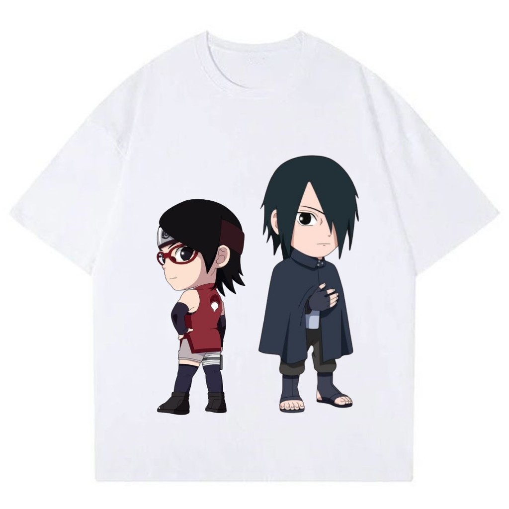 atasan kaos unise karakter SARADA SASUKE anime BORUTO jepang