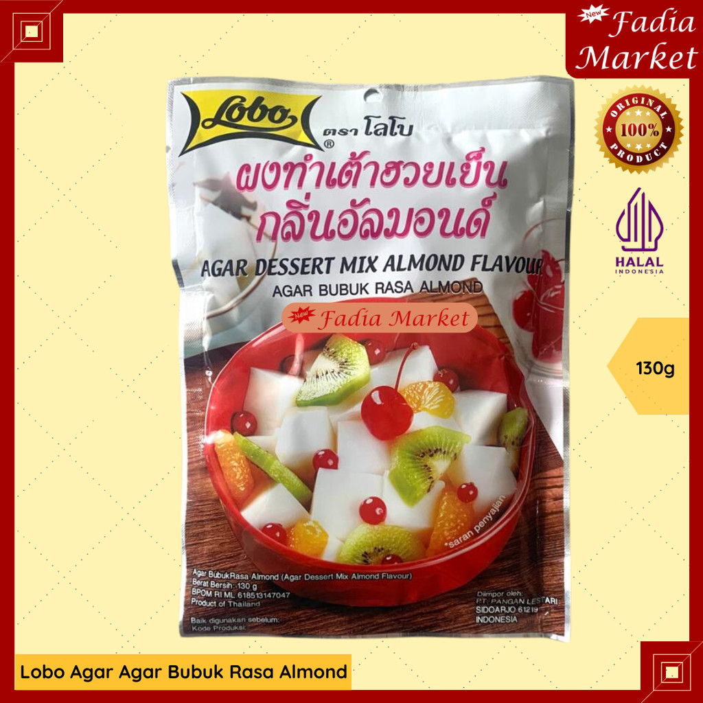 

Lobo Agar Agar Bubuk Rasa Almond Dessert Thailand 130g