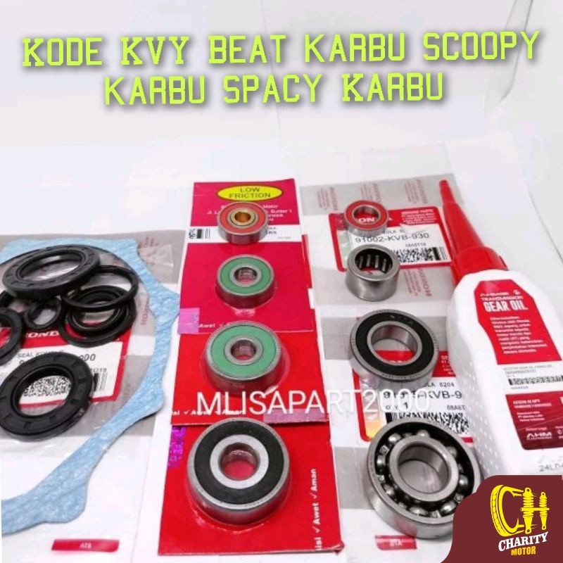 Paket Bearing Rasio Gardan 10PC KVY Beat karbu Scoopy karbu Spacy Karbu, original