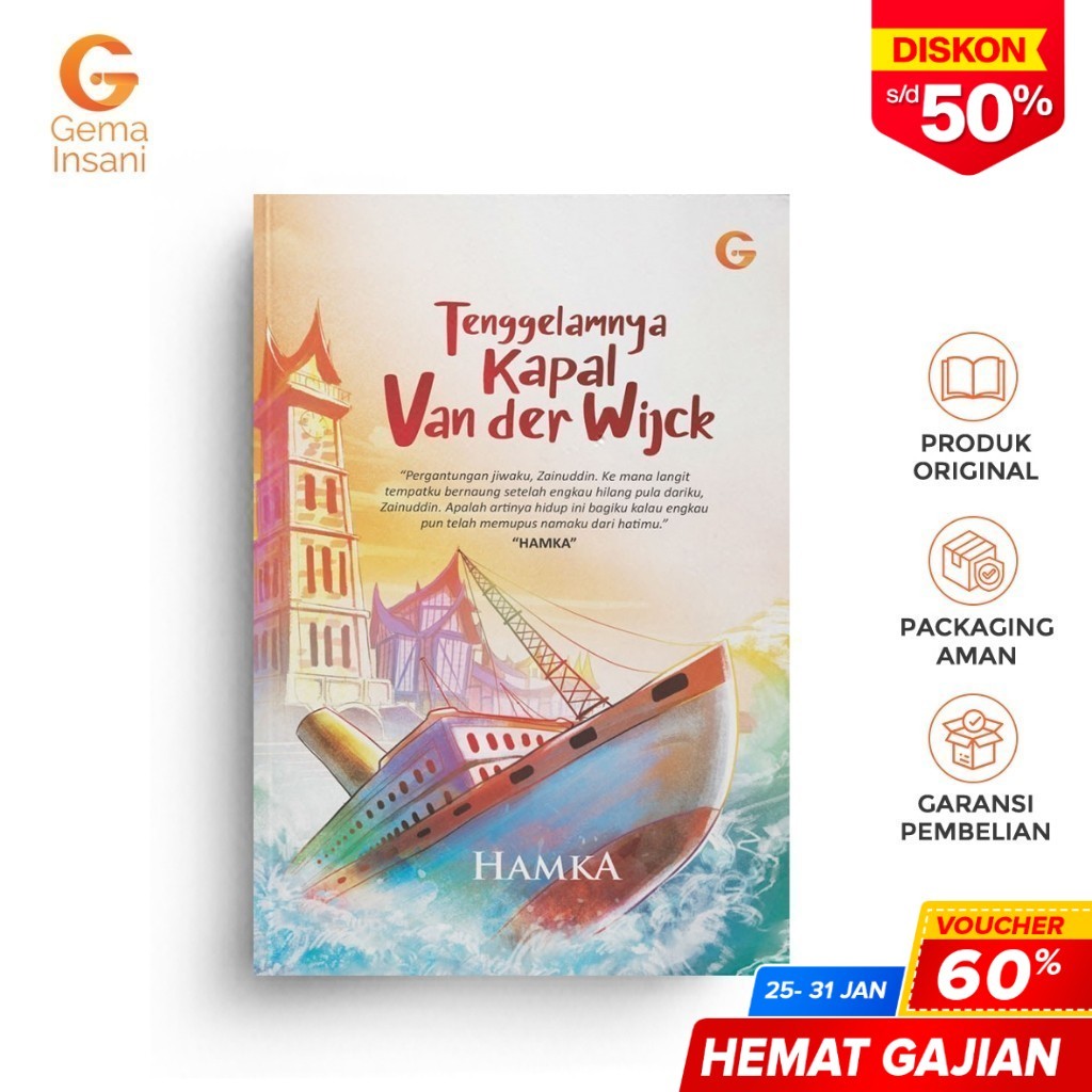 Gema Insani Buku Novel Tenggelamnya Kapal Van Der Wijck The Sinking Of The Van Der Wijck Buya Hamka