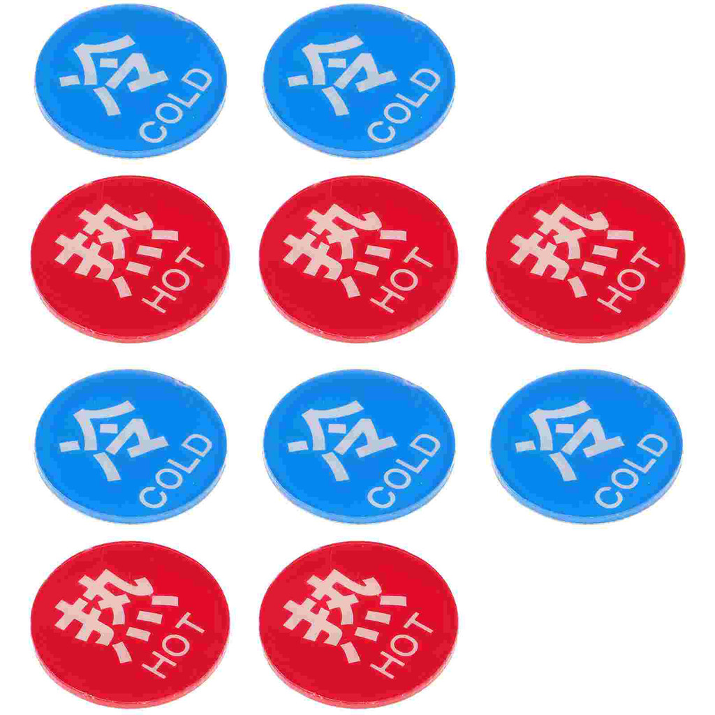 

5 Pairs Warm Reminder Sign Hot and Cold Water Labels Stickers for Shower Faucets