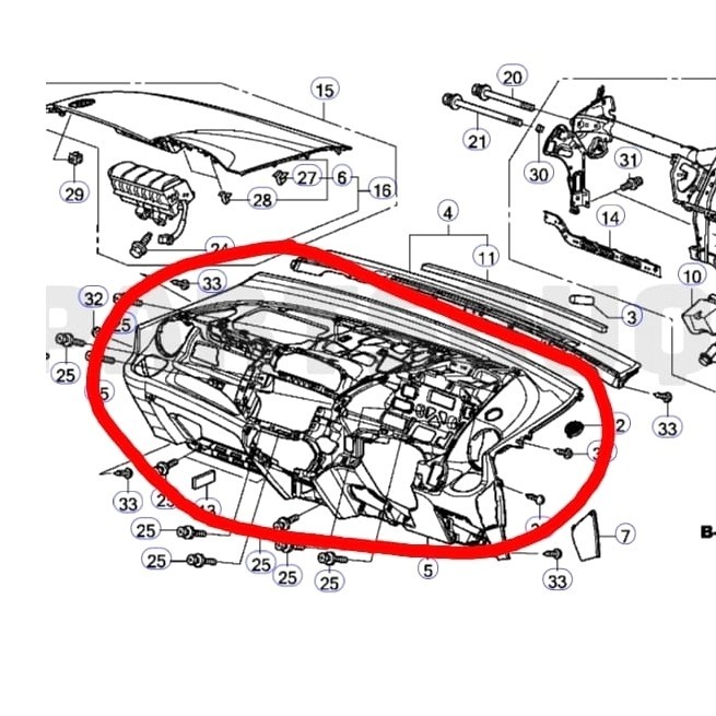 Meja Dashboard Panel Dashboard Jazz GE8 2009-2013