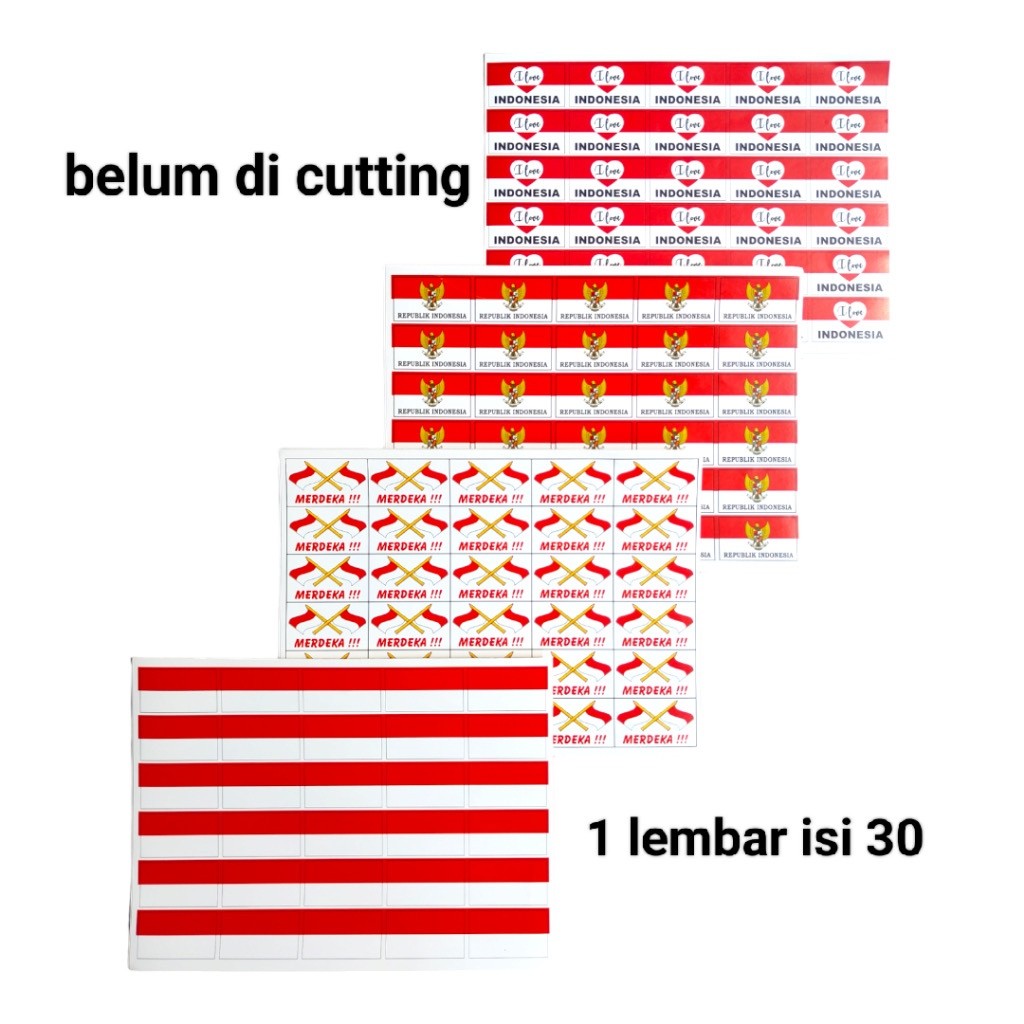 

pekanbaru /(isi 30pcs) stiker pipi / stiker merah putih / stiker bendera tempelan HUT RI 17 agustus
