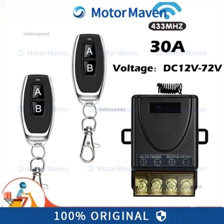 Relay Switch AC 220 DC 12V 1CH Remote Control Saklar ON /OFF