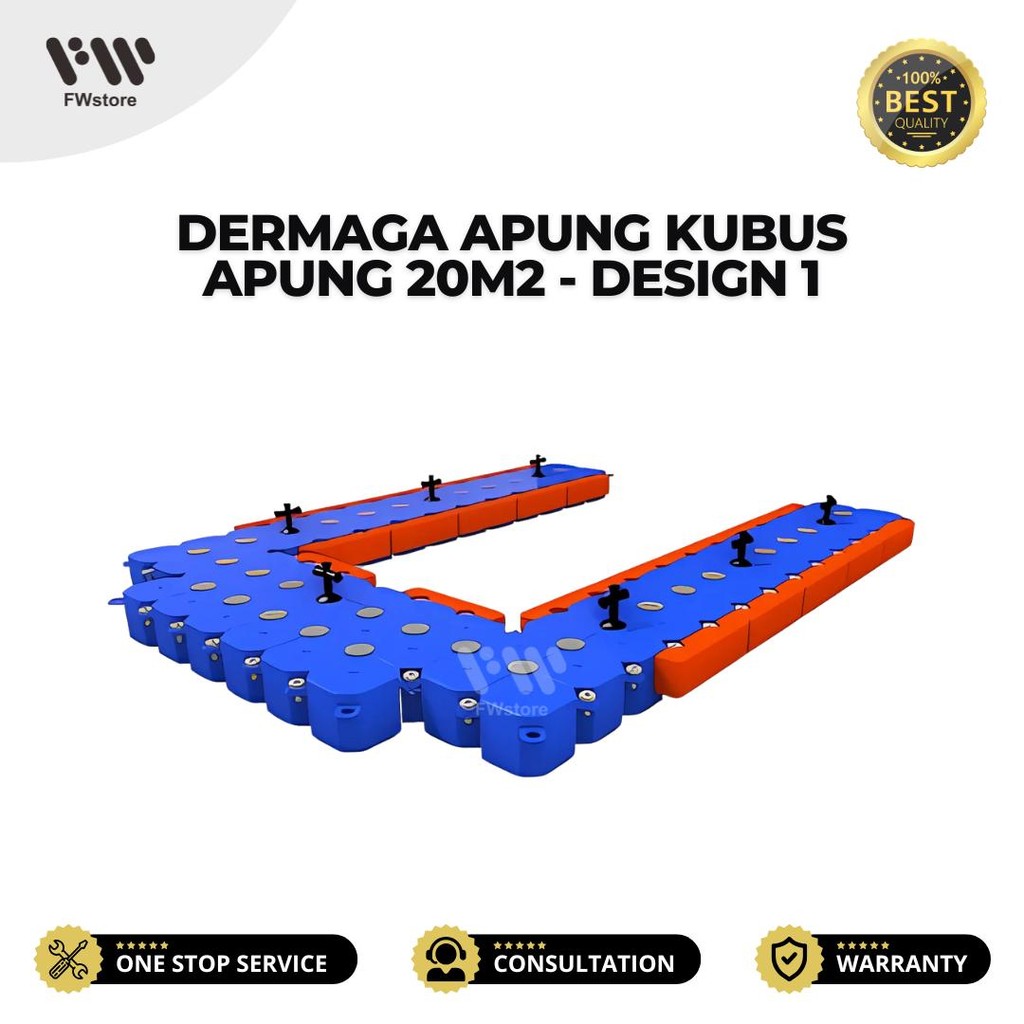 Dermaga Apung Kubus Apung 20 m2 - Design 1