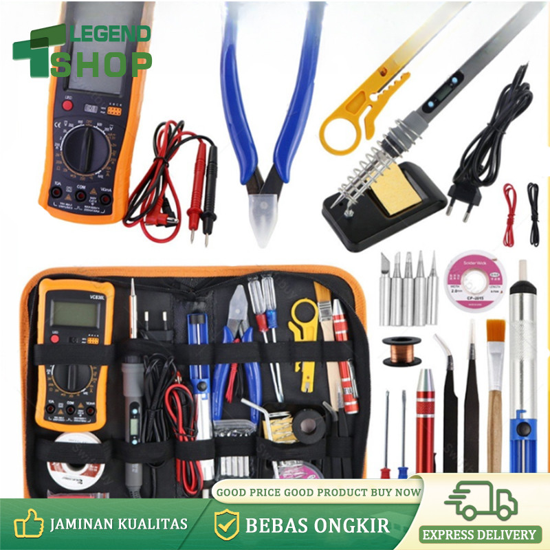 Paket Solder Listrik Lengkap Set Solder Listrik Lengkap dengan Multimeter Iron Tool Kit 220V 60W/Sol