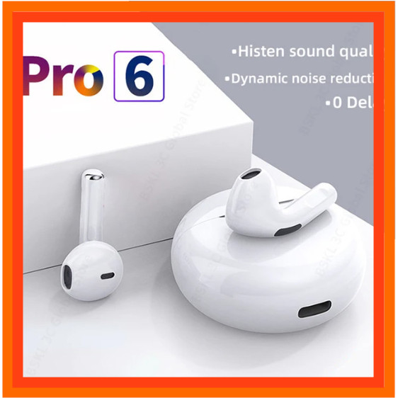 Wak Jon Tws Pro 6 Headset Bluetooth Mini Portabel / Earphone bluetooth Mini Pro 6 / Tws Pro 6