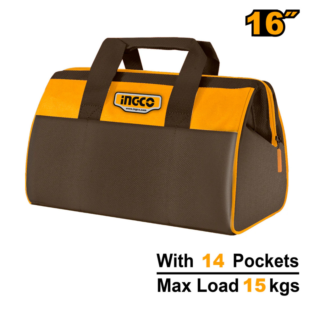 Tas Perkakas 16" Bahan Kuat / Tool Bag INGCO HTBG281628 - TAS PERKAKAS JINJING TOOLBAG INGCO 16 INCH