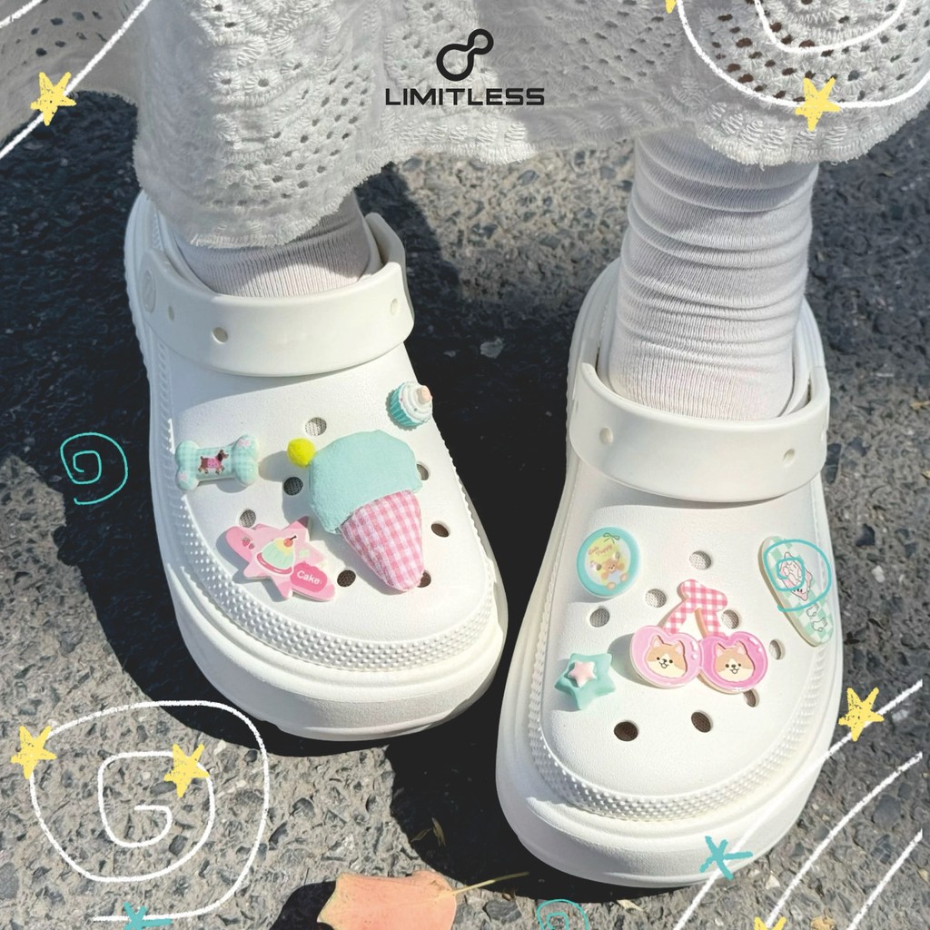 Aksesoris Sandal Motif Boneka Lucu  Hiasan Charms Pin Sendal Baim