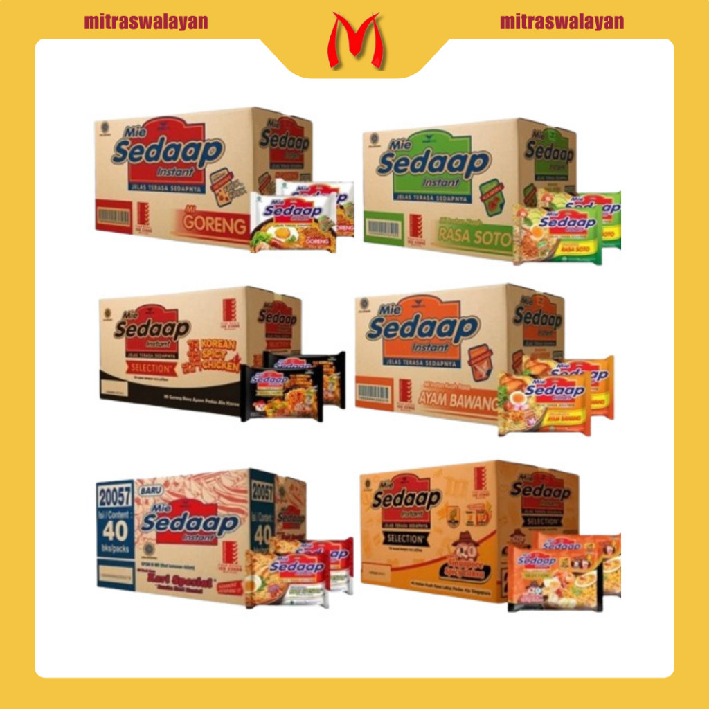 

SEDAAP Mie Instan Goreng & Kuah 1 karton isi 40 pcs - All Varian