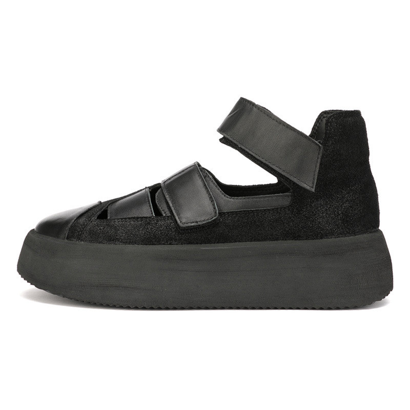 Sepatu  Sandal Romawi Kulit Sapi Tebal Retro Baru Musim Panas untuk Pria Sandal Kulit Bernapas yang 