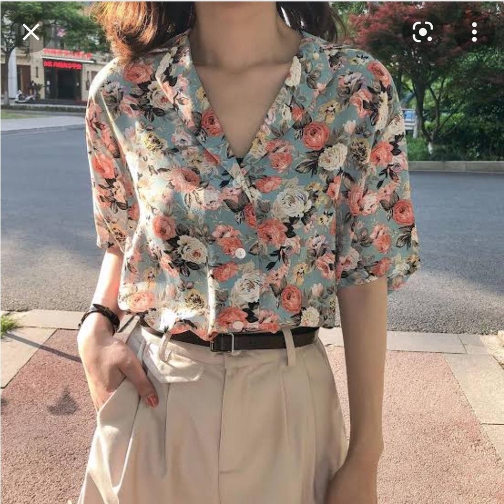 YR 3M KEMEJA 2171 TM THREE M FELIXA NOTCHED COLLAR SHIRT WANITA PREMIUM ANGGUN MODIS CANTIK