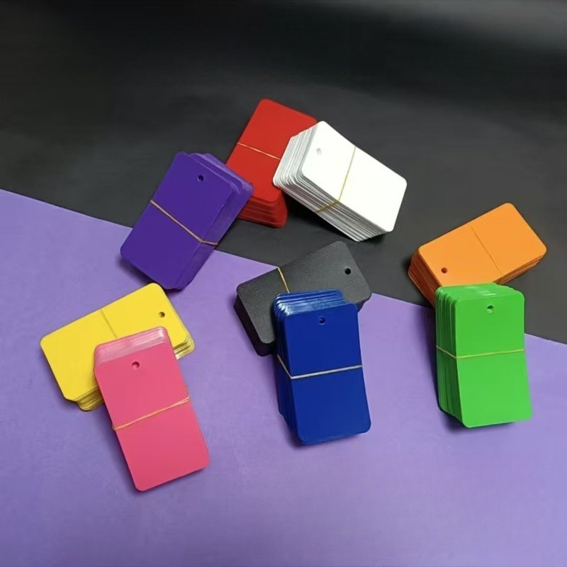 

100PCS Custom Labels PVC Plastic Waterproofing Hang Clothes Personalized Price Tag Clothing