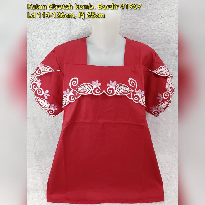 BLOUSE MERAH WANITA #1463/BAJU ATASAN JUMBO - #1967