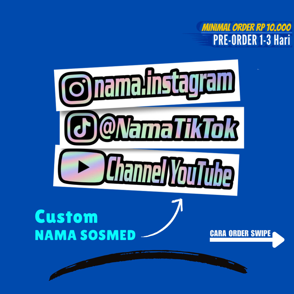 

Stiker CUSTOM Nama SOSMED Cutting - LIST HITAM