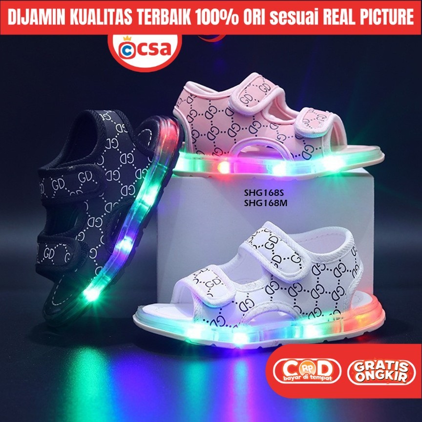 Sandal Sendal sepatu gunung lampu LED Anak Laki Laki Perempuan Jordan GD Import Premium SD SMP