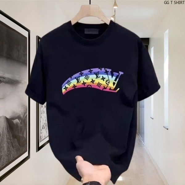 (COD)Bunga Patah LouisVuitton Original 100% Cotton Heavyweight baju kaos pria Fit T Shirt Pria Wanit