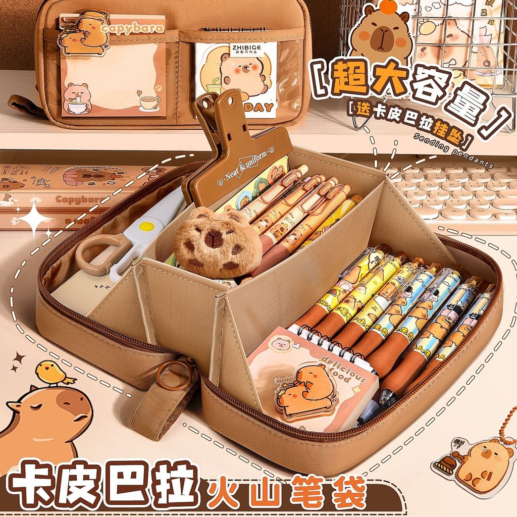 

Capybara Pencil Case Large Capacity School Pencil Cases Back To School Pencil Pouch Aesthetic Stationery Kawaii Pencil Box
