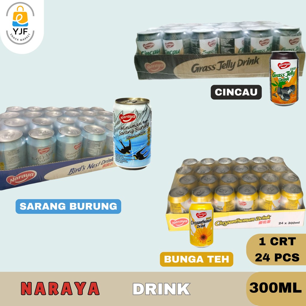 

Naraya Kaleng 300ml / 1 CRT / Naraya Minuman Sarang Burung / Naraya Minuman Bunga Krisantemum / Naraya Minuman Cincau 300ml
