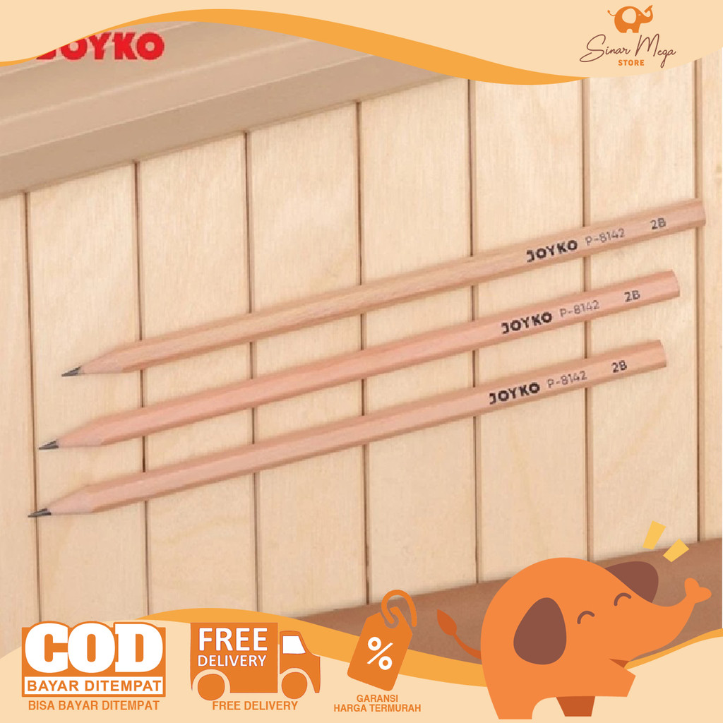 

JOYKO Natural Wood Pencil P-8142 Pensil 2B DIJUAL LUSINAN Isi 12 Murah