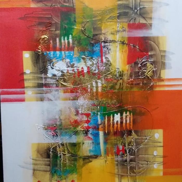 Lukisan Bali Panorama Abstrak kanvas 2