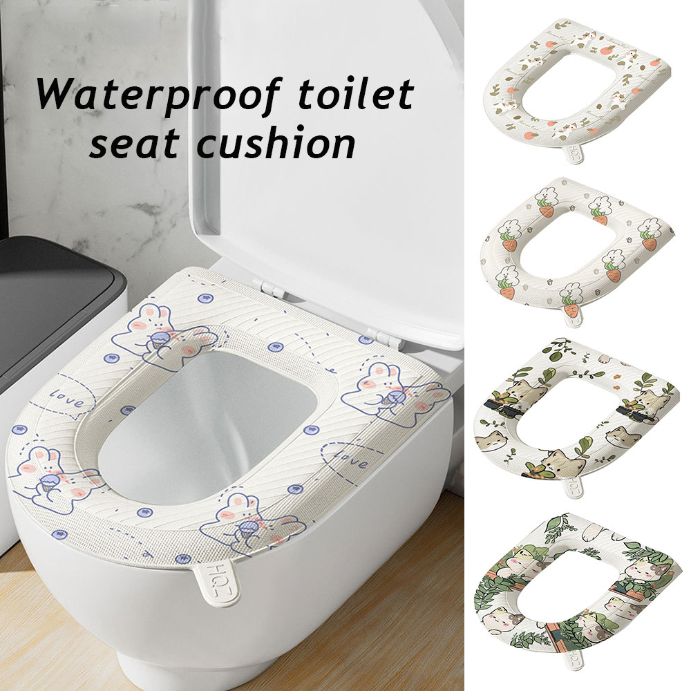 EVA Sticky Toilet Mat Eva Waterproof Foam Toilet Seat Cover Thickened Household Universal Toilet Rin