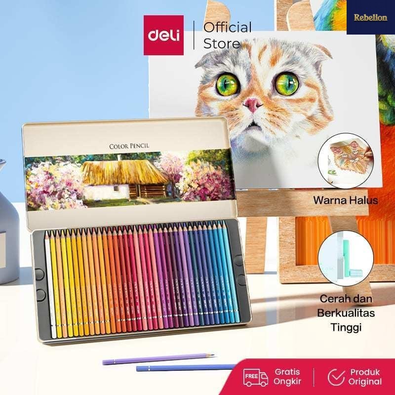 

Deli High-grade Oil Pencil Color Pensil Warna Minyak 48/72 Warna 6567 6568
