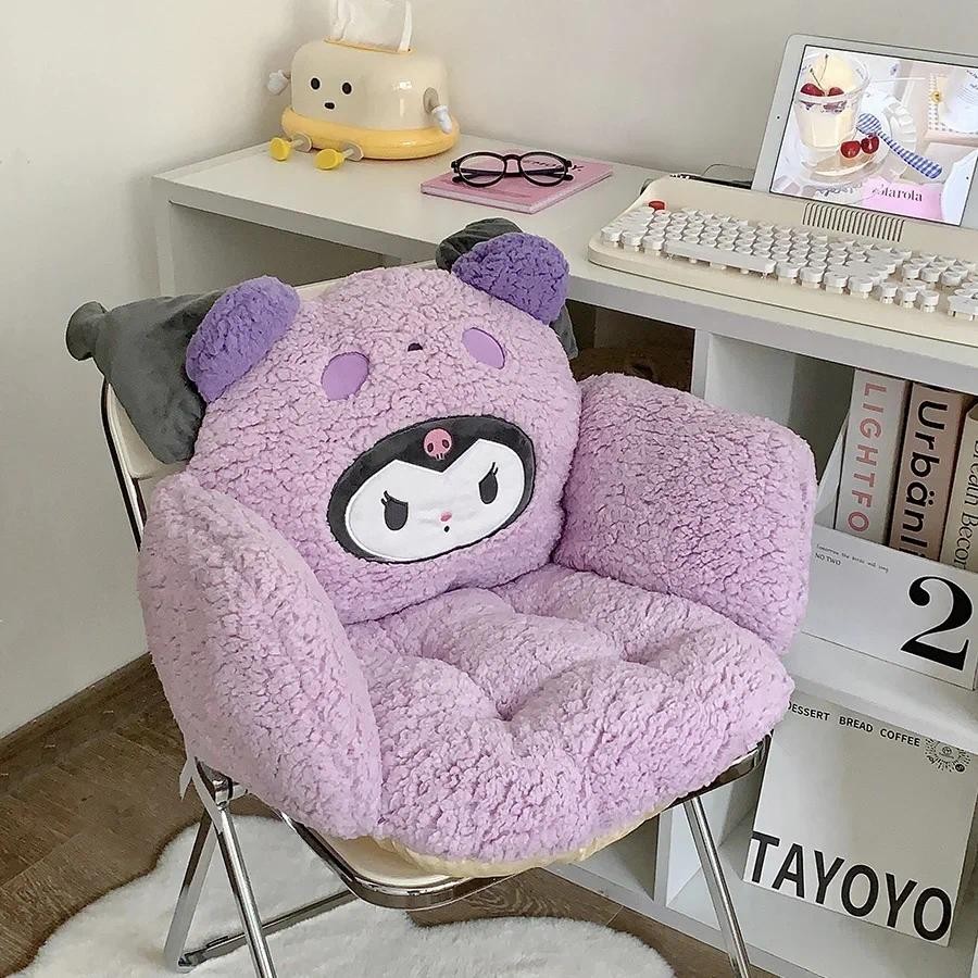 

Sanrio Thickened Seat Cushion Hello Kitty Kuromi My Melody Back Cushion Chair Comfortable Sitting Cushion Warm Soft Floor Girl
