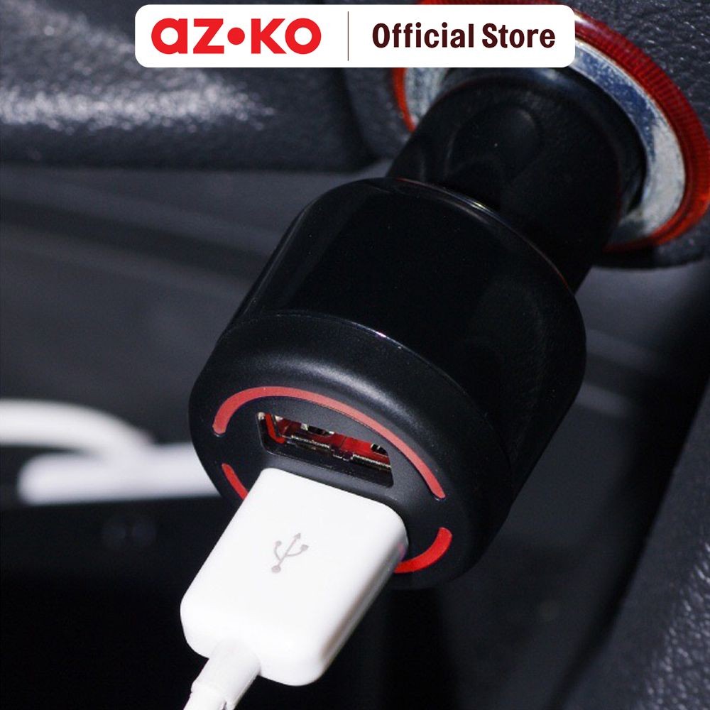 AZKO Hypersonic Charger Mobil 3a Dual Usb Car Charger Adaptor Pengisi Daya Mobil Peralatan Port Mobi