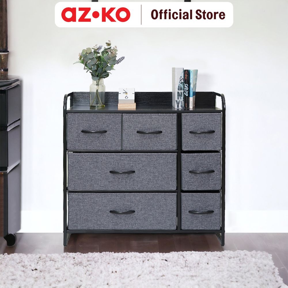 AZKO Stora Laci Penyimpanan 7 Tingkat Soft - Abu-Abu Laci Kabinet Serbaguna Cabinet Penyimpanan Indo