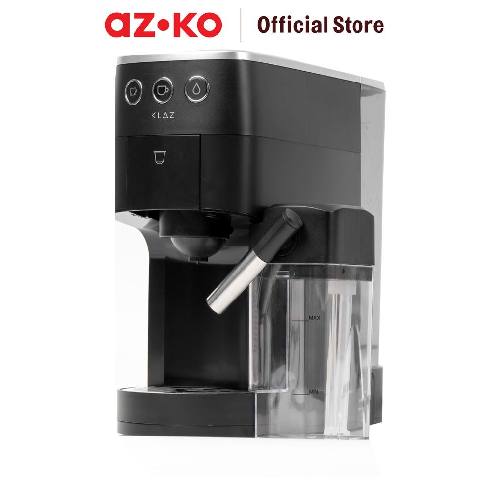 AZKO Klaz Coffee Maker Kapsul Dengan Milk Frother - Hitam Mesin Kopi Espresso Machine Alat Pembuat M
