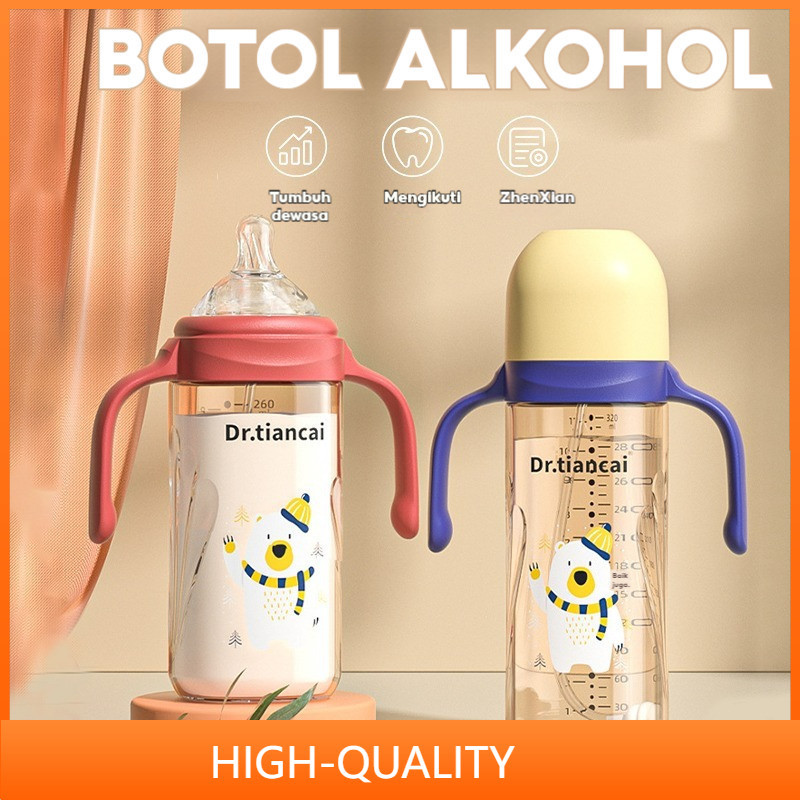 【COD】1 Cangkir 3 Dot Botol Susu Bayi Gelas Anak Anti Tumpah Botol Kartun 320ML Bayi Susu  Sedotan